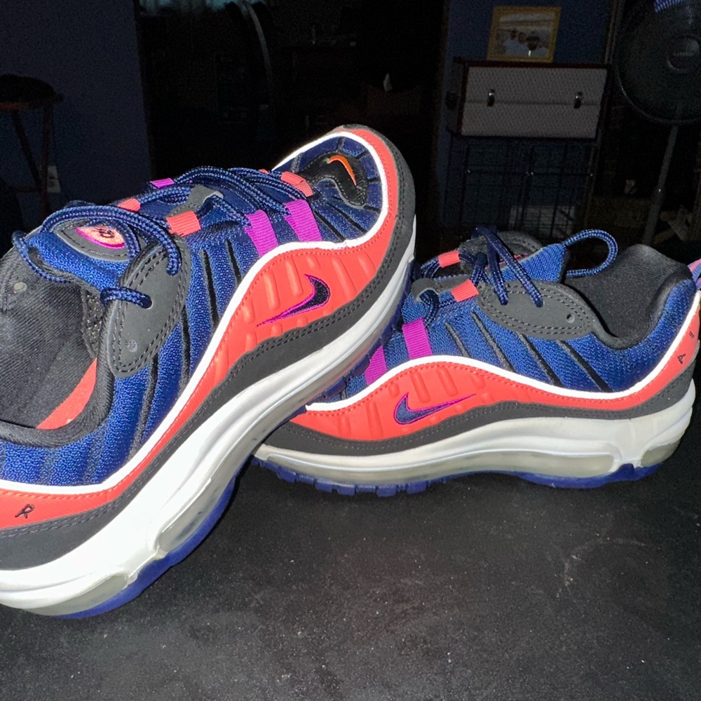 Nike Women's Air Max 98 Blue and Purple Sneakers - Picture 3 of 6